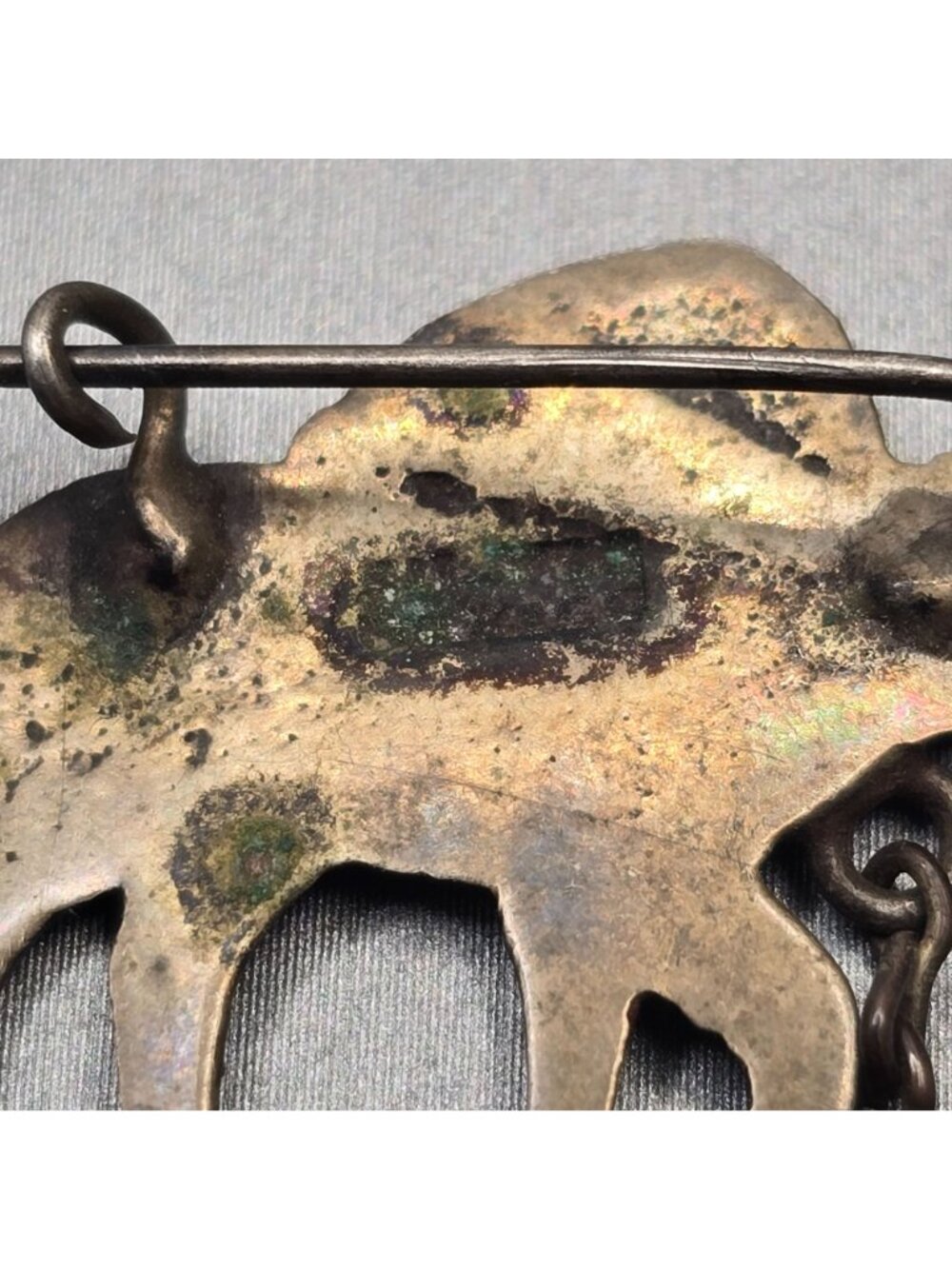 Vintage Taxco Sterling Silver Mule Donkey Chatelaine Brooch Mexican Pin - Picture 10 of 13